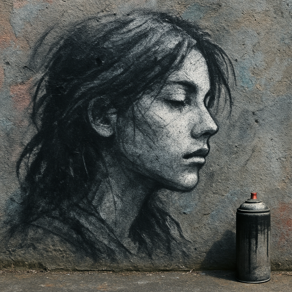 Graphite Portrait in Street Art Style