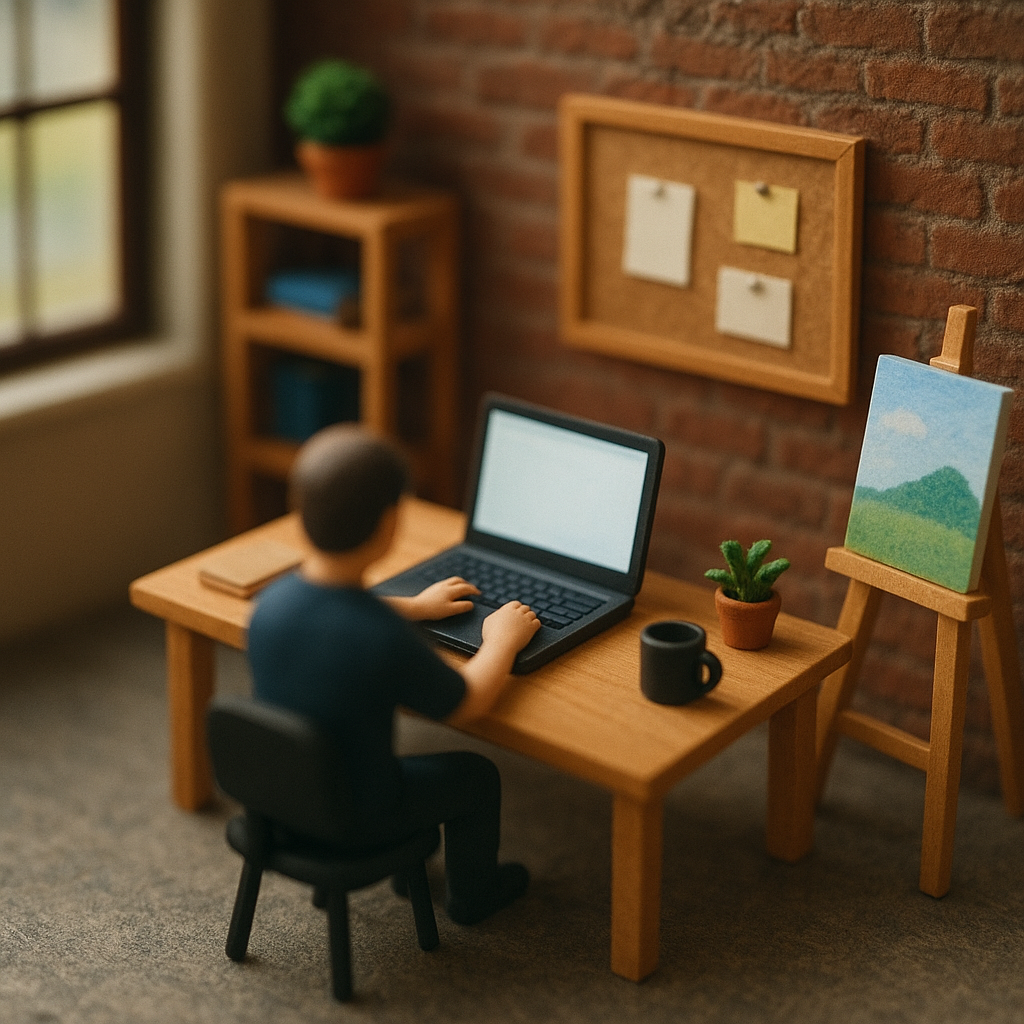 Miniature Diorama-Style Scene