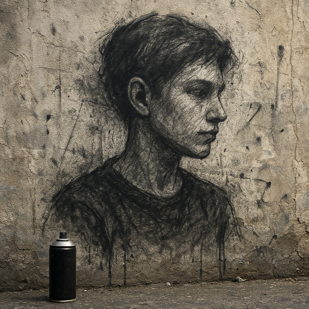 Graphite Portrait in Street Art Style