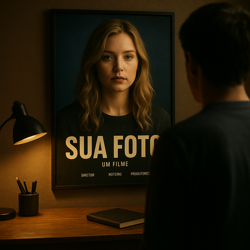 Sua foto em pôster de filme