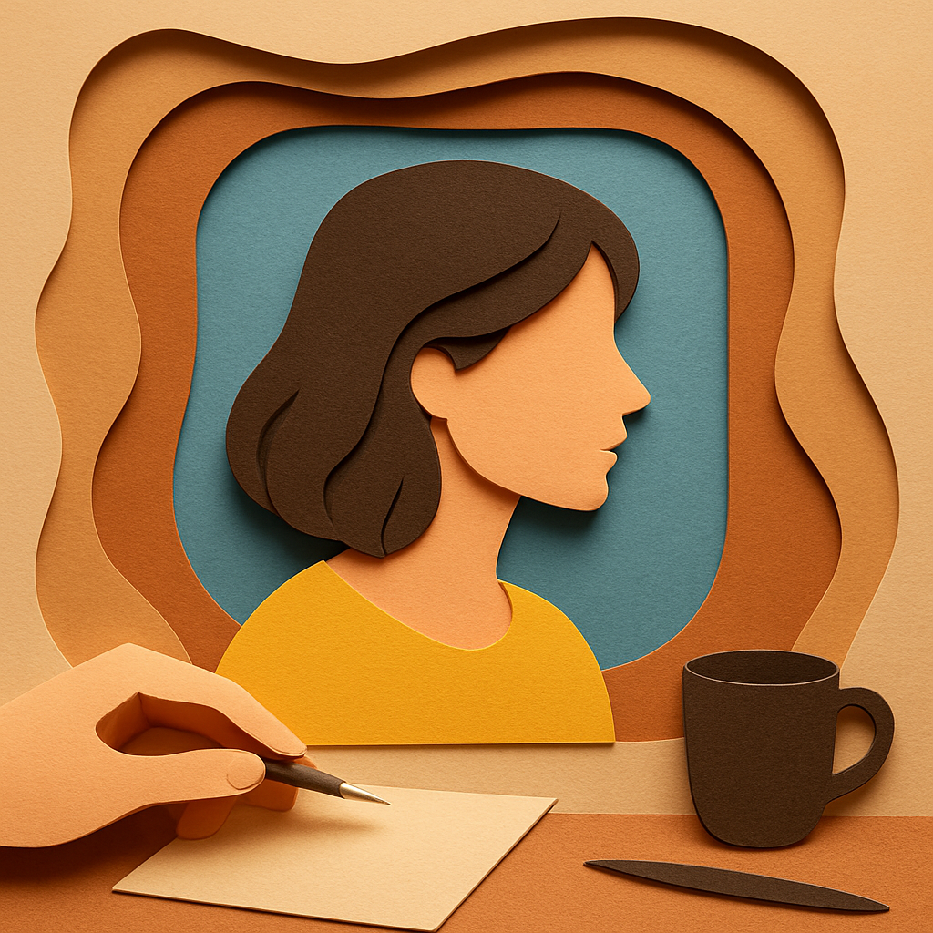 Retrato em recorte de papel (paper cut)