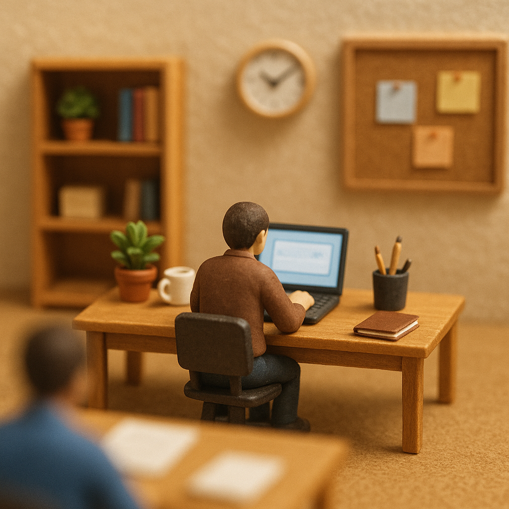 Cena em miniatura estilo diorama