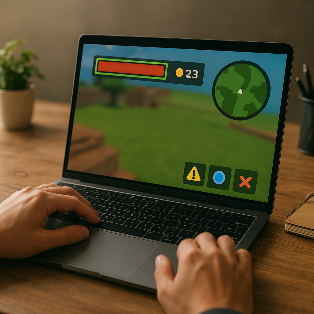 HUD Roblox Completo: Vida, Moedas, Minimapa e Alertas